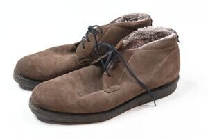 Hugo Boss Orange Label Sherpa Lined Chukka Boots Mens 43 Brown Suede Lace-Up
